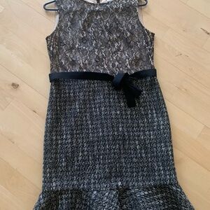 Elegant Lace and Tweed Dress